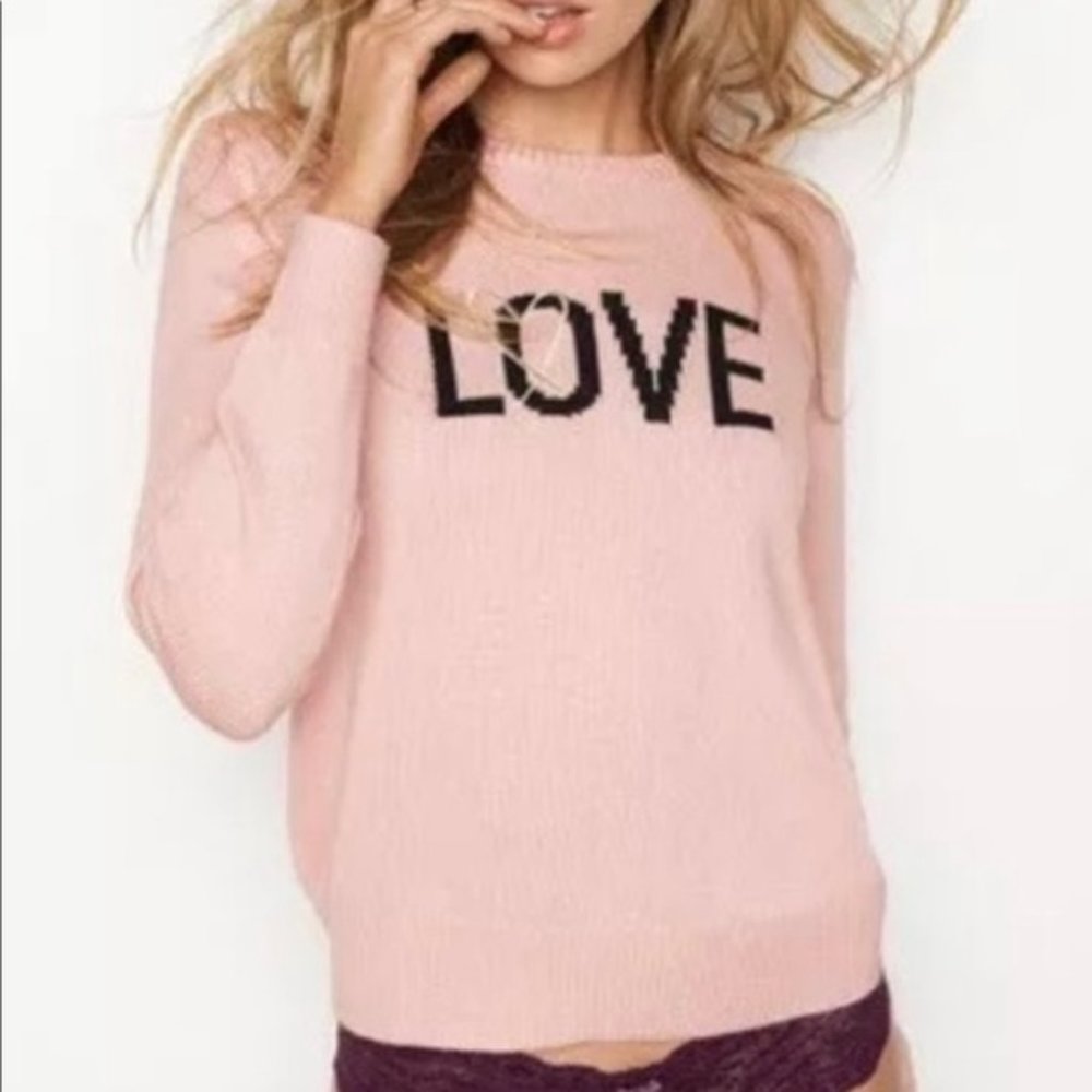 Victoria's Secret - Pink 'Love' Cashmere Blend Sweater - Size XS